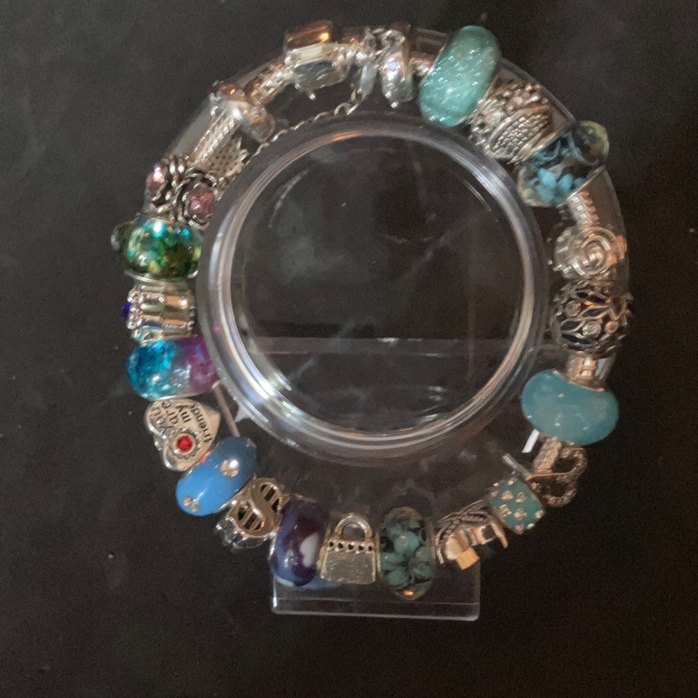Silver and Blue Charm Bracelet